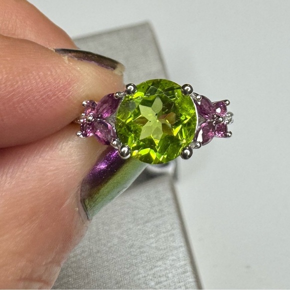 Jewelry - Gorgeous Multi Gemstone Flutter Wing Ring in Rhodium Over Sterling Silver